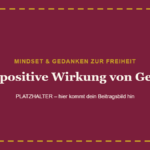 Die positive Wirkung von Geben